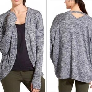 Athleta Women's Gray Open Front Cardigan Yoga Sweater, Size XS